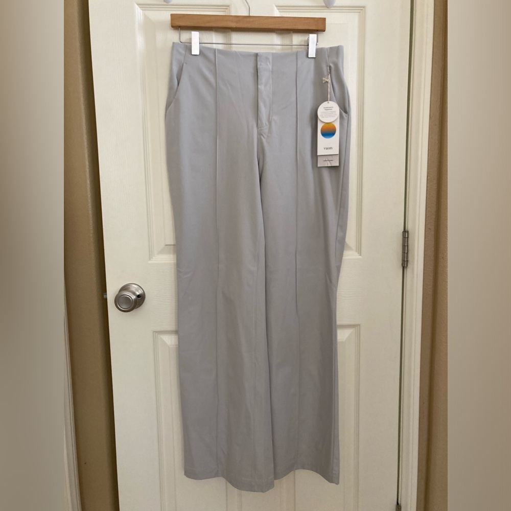 Vuori Wide Leg Pants in Light Gray